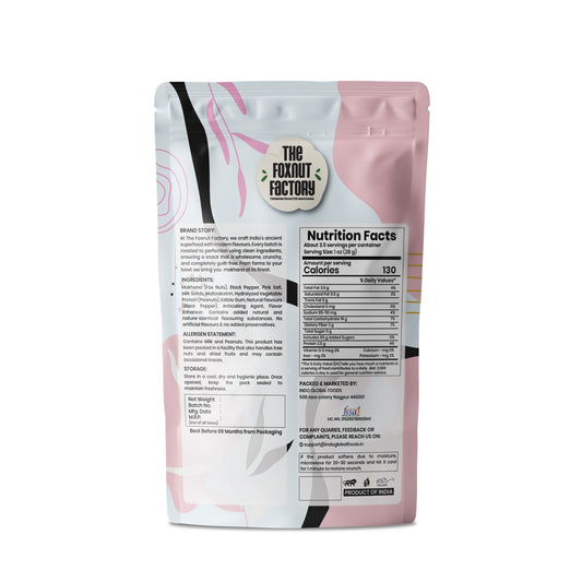 The Foxnut Factory Himalayan Salt Roasted Makhana – Tasty Crunchy Fox Nuts (Lotus Seeds), Ready to Eat, Gluten Free Vegetarian, Plant Based, Not Fried, Healthy Alternative Snack