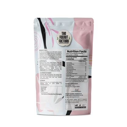 The Foxnut Factory Himalayan Salt Roasted Makhana – Tasty Crunchy Fox Nuts (Lotus Seeds), Ready to Eat, Gluten Free Vegetarian, Plant Based, Not Fried, Healthy Alternative Snack
